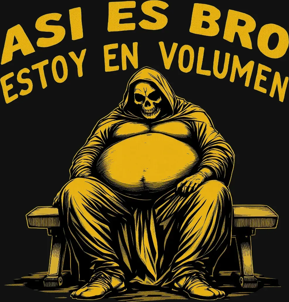 Arte del diseño «Así es bro, estoy en volumen» en amarillo