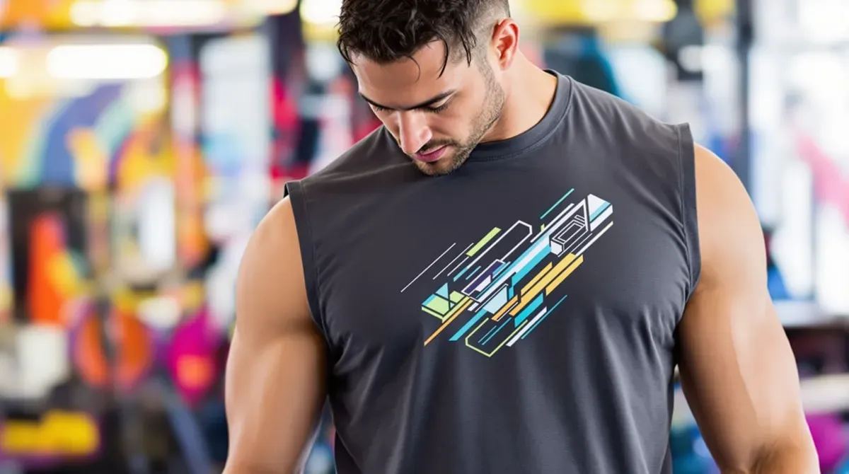 Personas en el gimnasio con playeras estampadas con diseños personalizados
