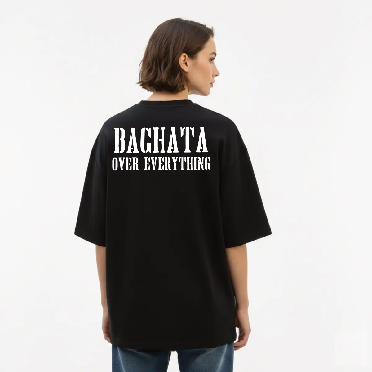 imagen de Playeras Oversize Bachata Over Everything - Negro