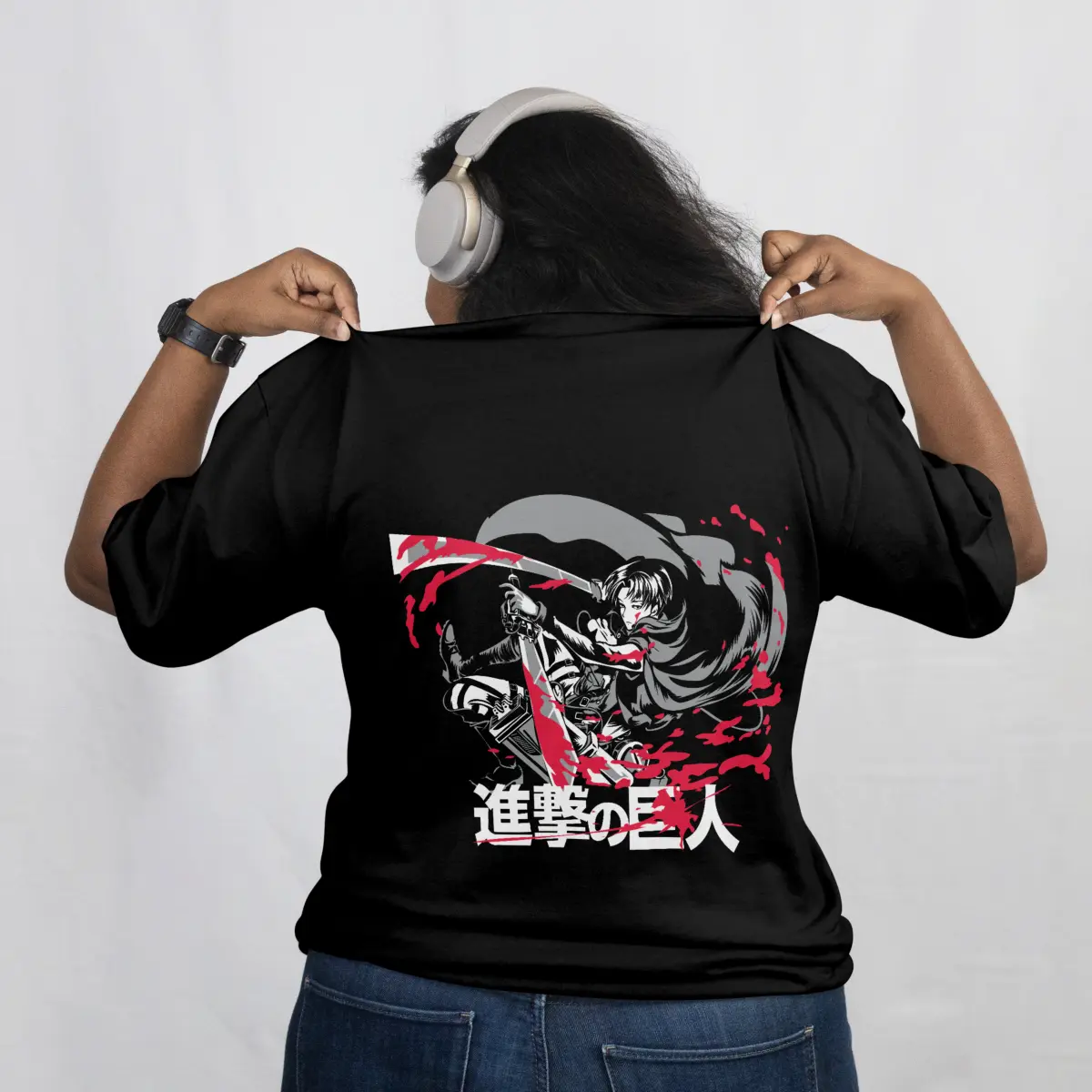 Imagen de Playera Oversize Anime - Negro
