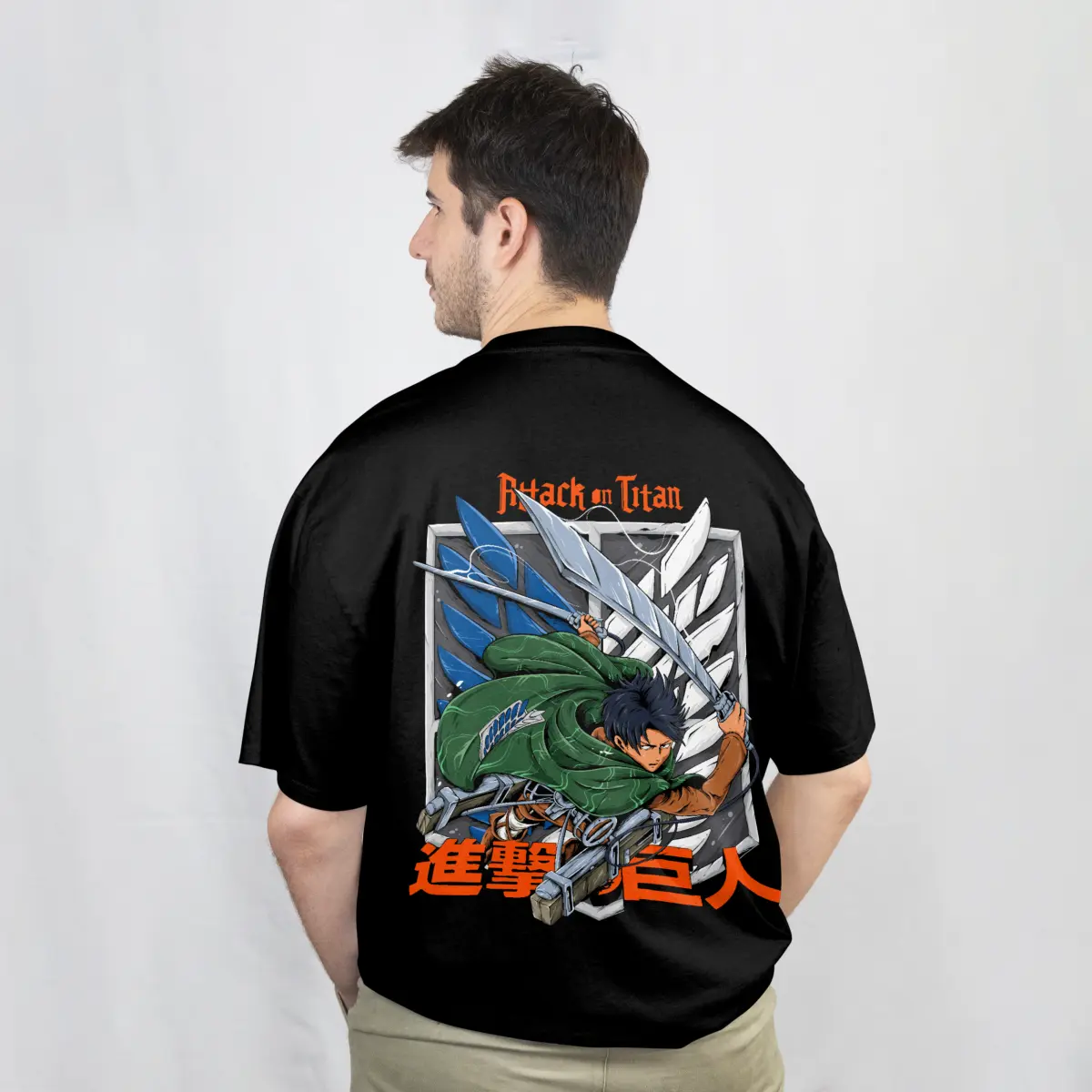 imagen de Playera Oversize Anime - Negro