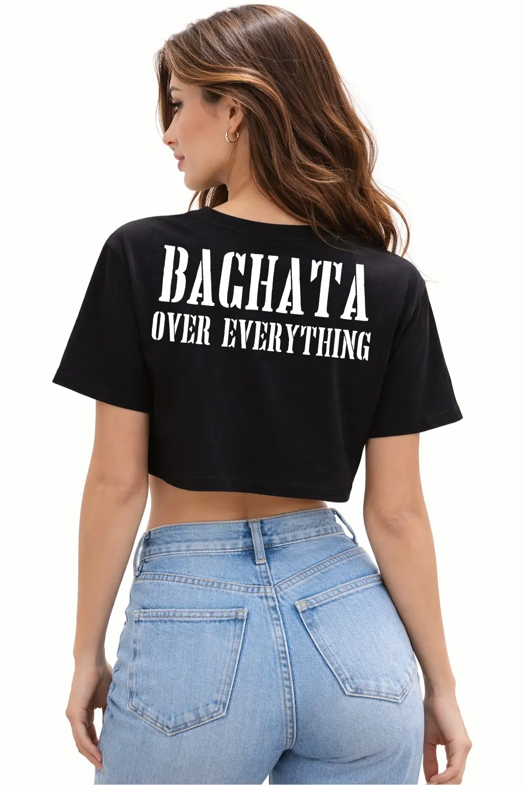 imagen de Crop Top "Bachata Over Everything" Urban Edition - Negro